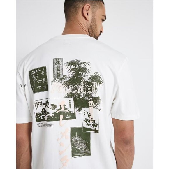 River Island Ancestral Elements White short sleeve regular fit t-shirt - Size La - Picture 7 of 7